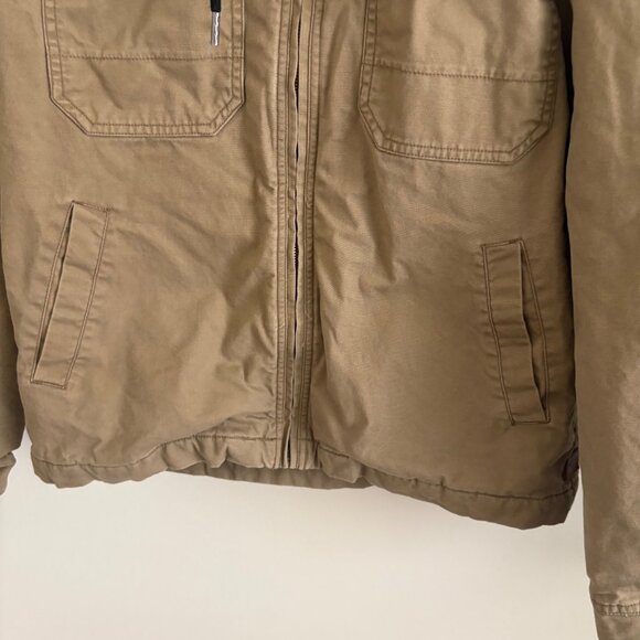 Billabong Barlow Twill Journey Canvas Hooded Jacket Khaki Tan Men’s Size M - Picture 4 of 9